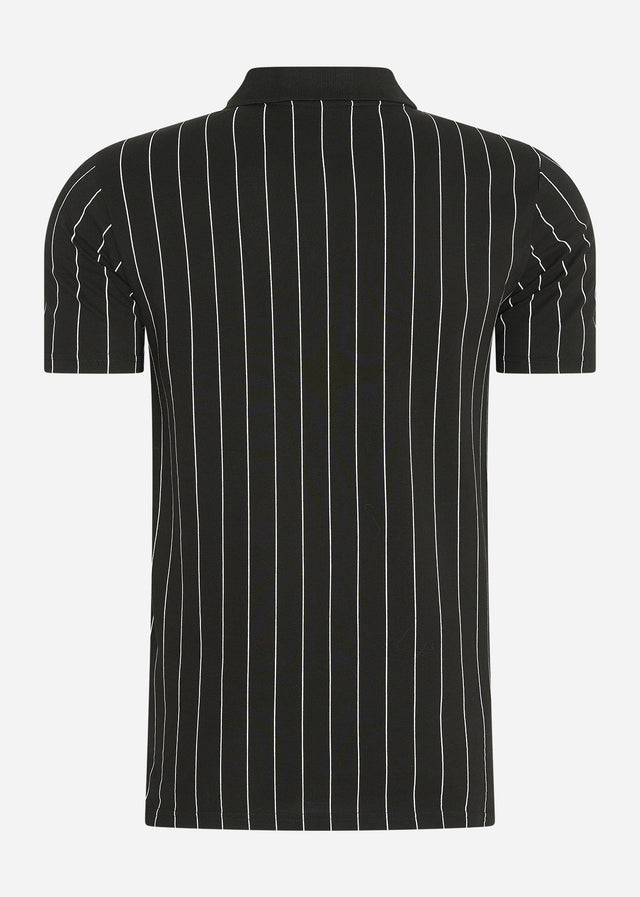 Fila Polos Luckenwalde polo shirt - black bright white striped