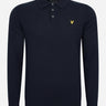 Lyle & Scott Longsleeve Polo's Long sleeve knitted polo shirt - dark navy