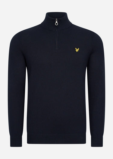Lyle & Scott Sweaters Bundle cotton merino quarter zip jumper - jet black - dark navy - mid grey marl