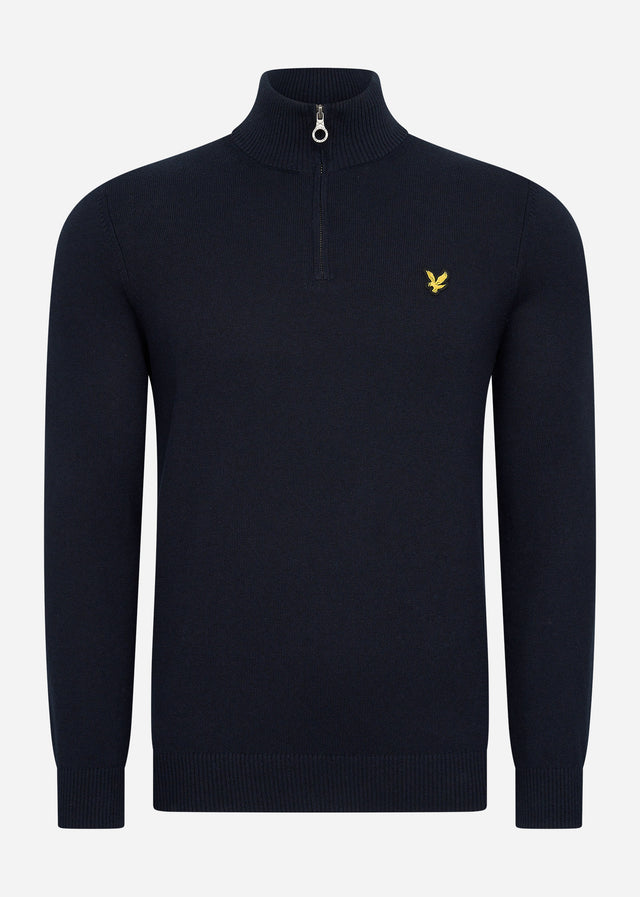 Lyle & Scott Truien Cotton merino quarter zip jumper - dark navy