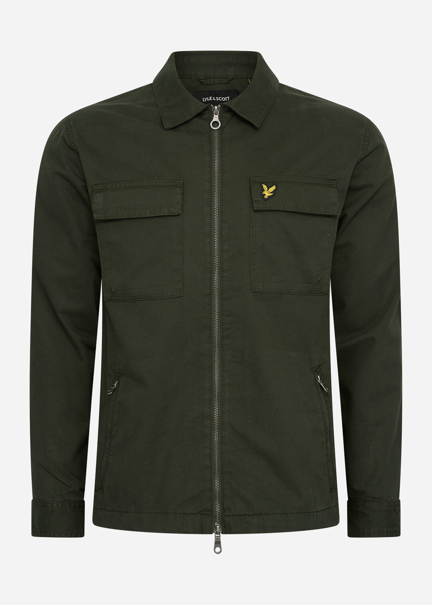 Lyle & Scott Overshirts Cotton twill overshirt - mountain moss