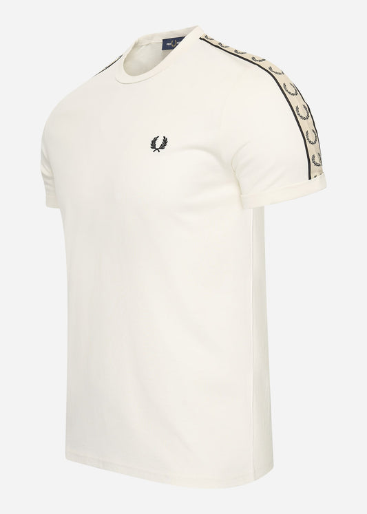 Fred Perry T-shirts  Contrast tape ringer t-shirt - ecru black 