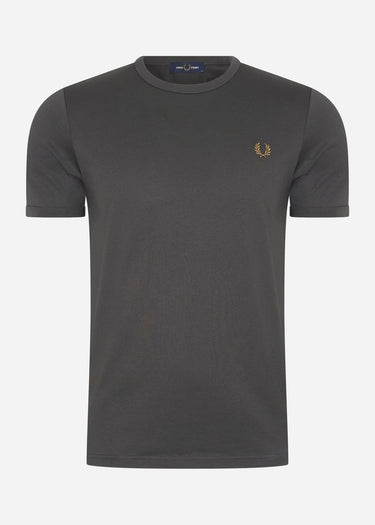 Fred Perry T-shirts  Ringer t-shirt - anchgrey dark caramel