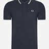 Fred Perry Polo's Twin tipped fred perry shirt - navy-silver blue silver blue