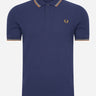 Fred Perry Polo's Twin tipped fred perry shirt - french navy seagrass light rust