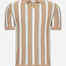 Ben Sherman Polo's Vertical stripe open neck polo - stone