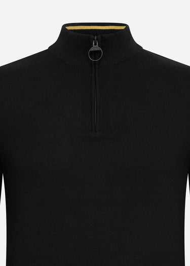 Barbour International Truien Cotton half zip knit - black