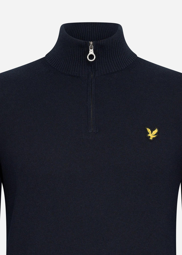 Lyle & Scott Truien Cotton merino quarter zip jumper - dark navy