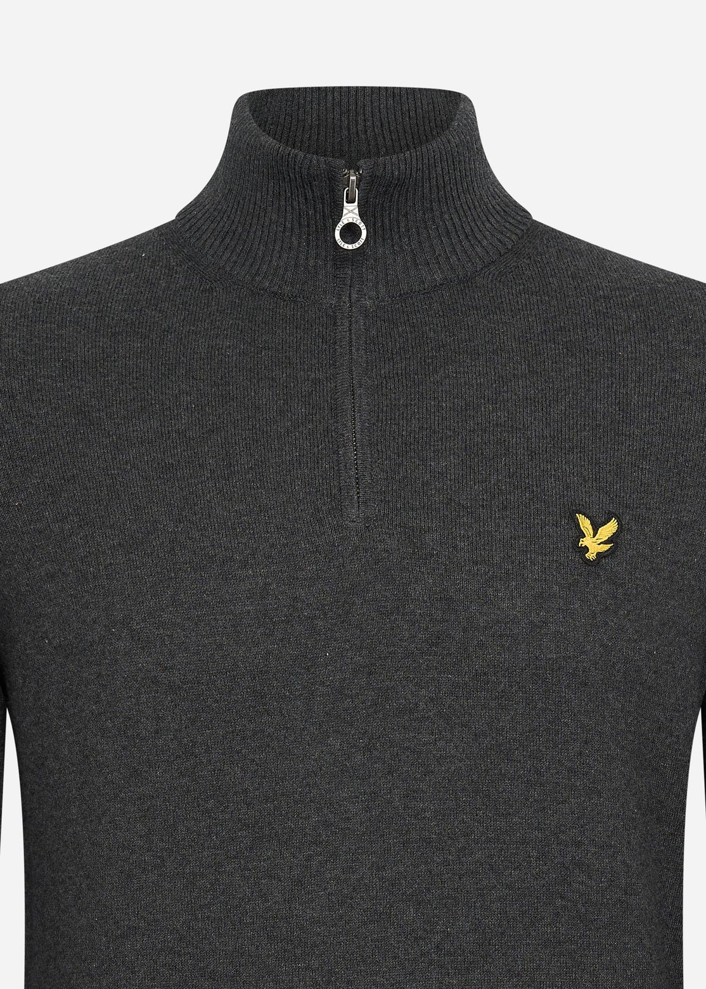 Lyle & Scott Truien Cotton merino quarter zip jumper - charcoal marl