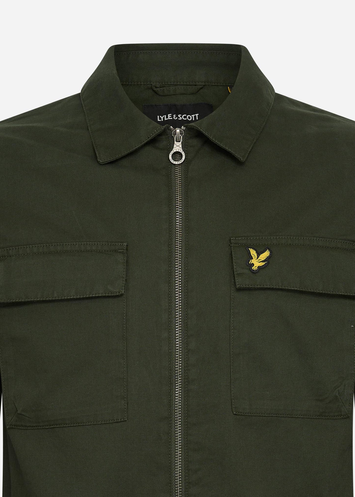 Lyle & Scott Overshirts Cotton twill overshirt - mountain moss