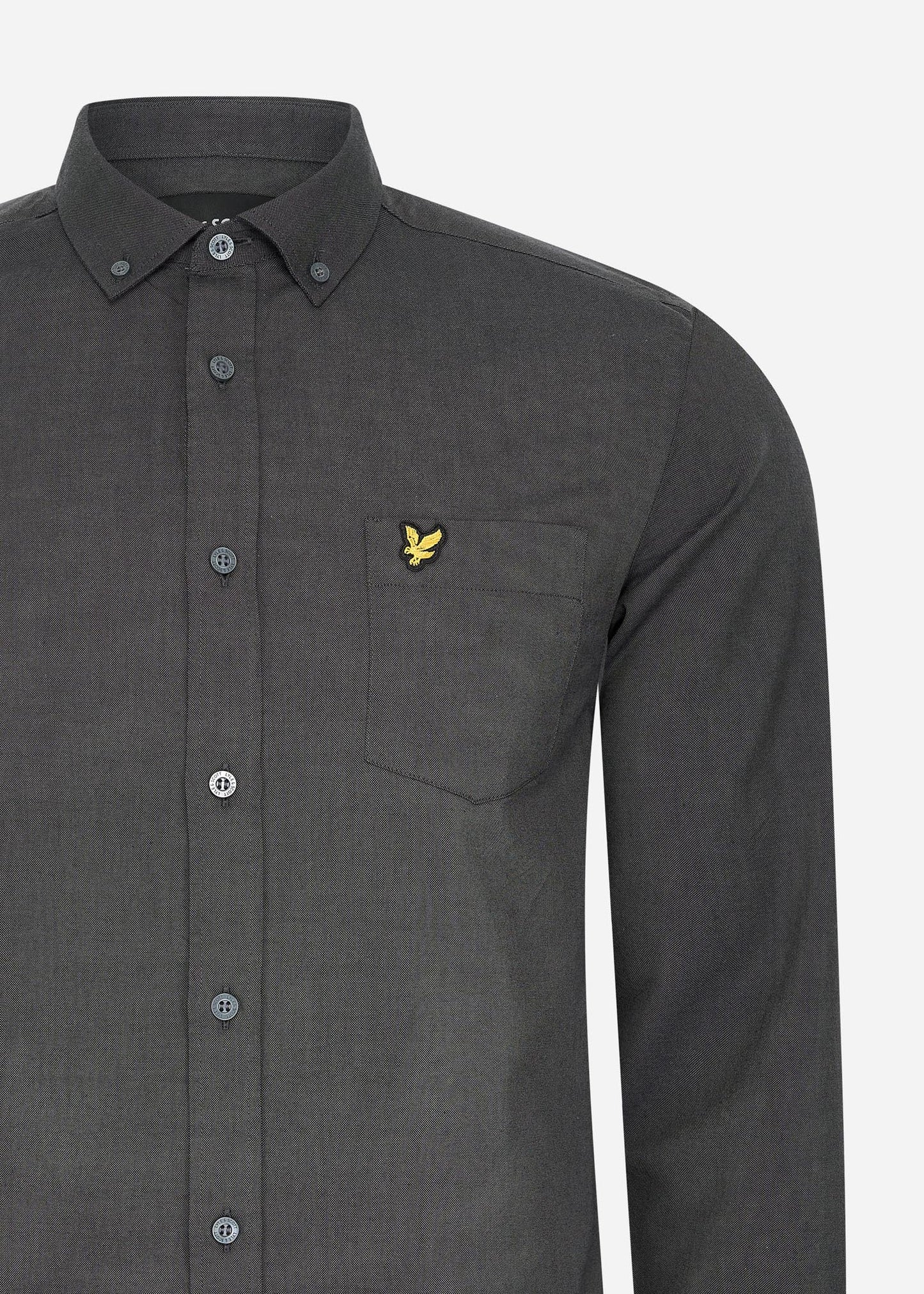 Lyle & Scott Overhemden Plain flannel shirt - gunmetal