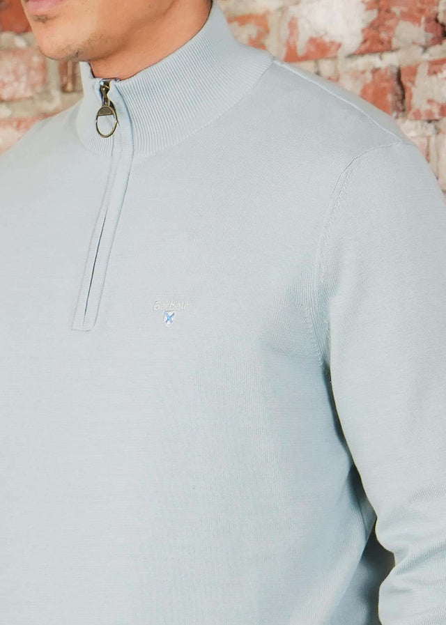 Barbour Sweaters Barbour lingwood compact cotton half zip sweater - slate