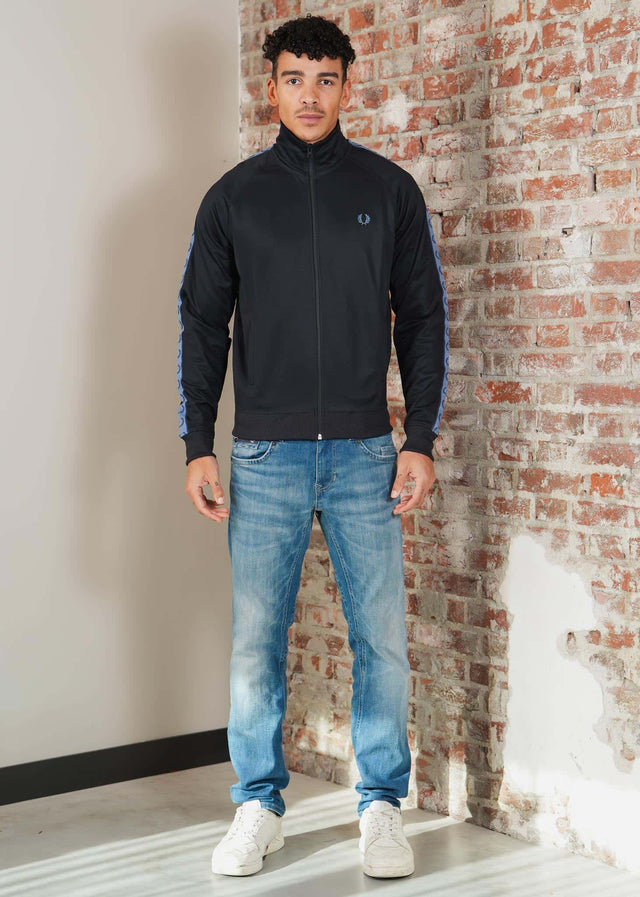 Fred Perry Vesten Contrast tape track jacket - navy ace blue tennis blue