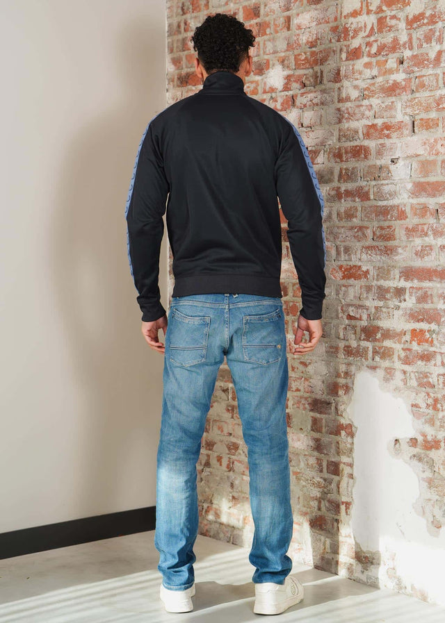 Fred Perry Vesten Contrast tape track jacket - navy ace blue tennis blue