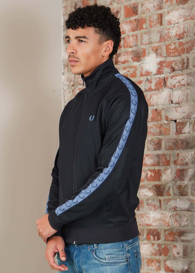 Fred Perry Vesten Contrast tape track jacket - navy ace blue tennis blue
