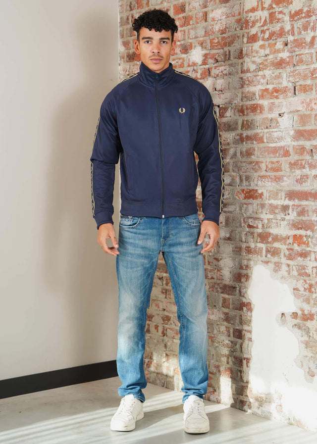 Fred Perry Vesten Contrast tape track jacket - tennis blue champagne