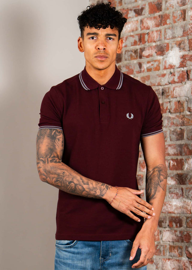 Fred Perry Polo's Twin tipped fred perry shirt - oxblood stockport blue