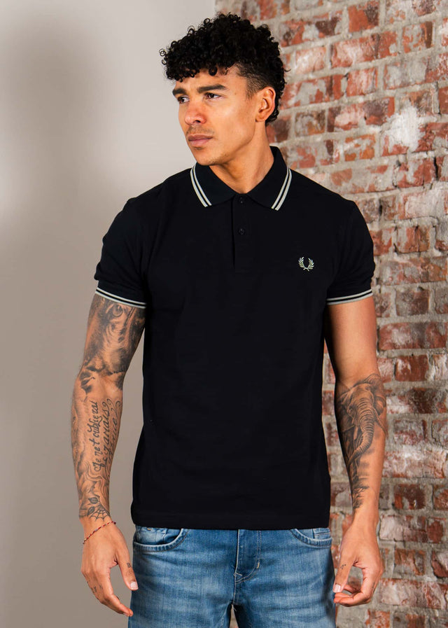 Fred Perry Polo's Twin tipped fred perry shirt - navy seagrass