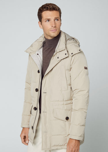 Hackett London Jassen Long hooded puffer - rope