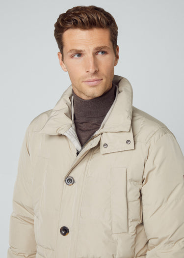 Hackett London Jassen Long hooded puffer - rope
