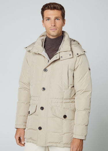 Hackett London Jassen Long hooded puffer - rope