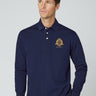 Hackett London Longsleeve Polo's Heritage logo rugby - navy