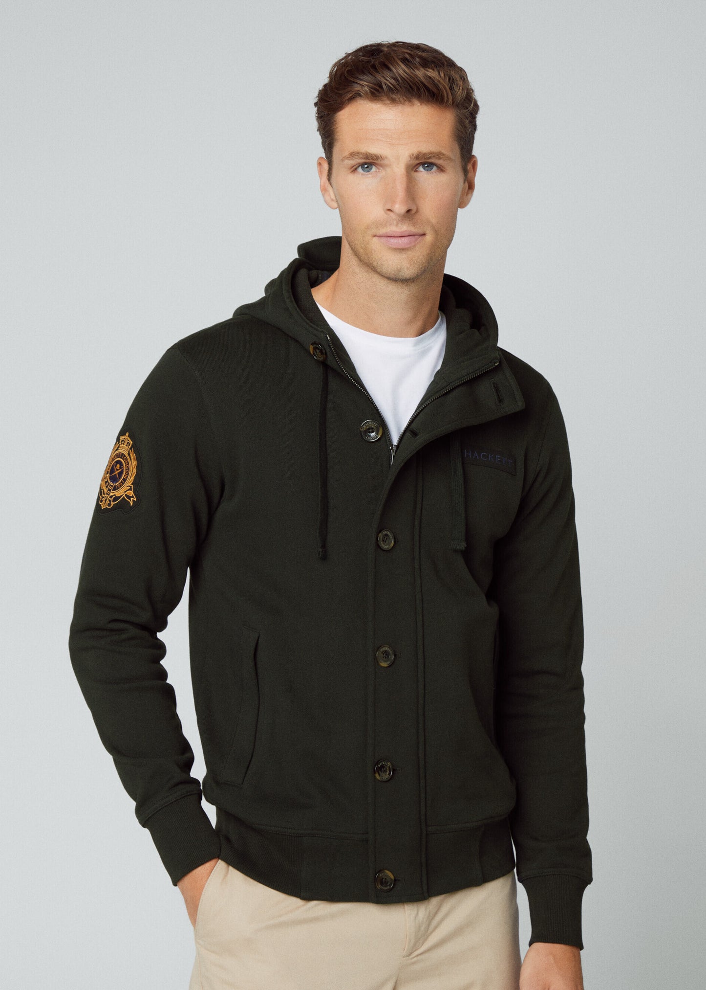 Hackett London Vesten Heritage hoody full zip - forest night