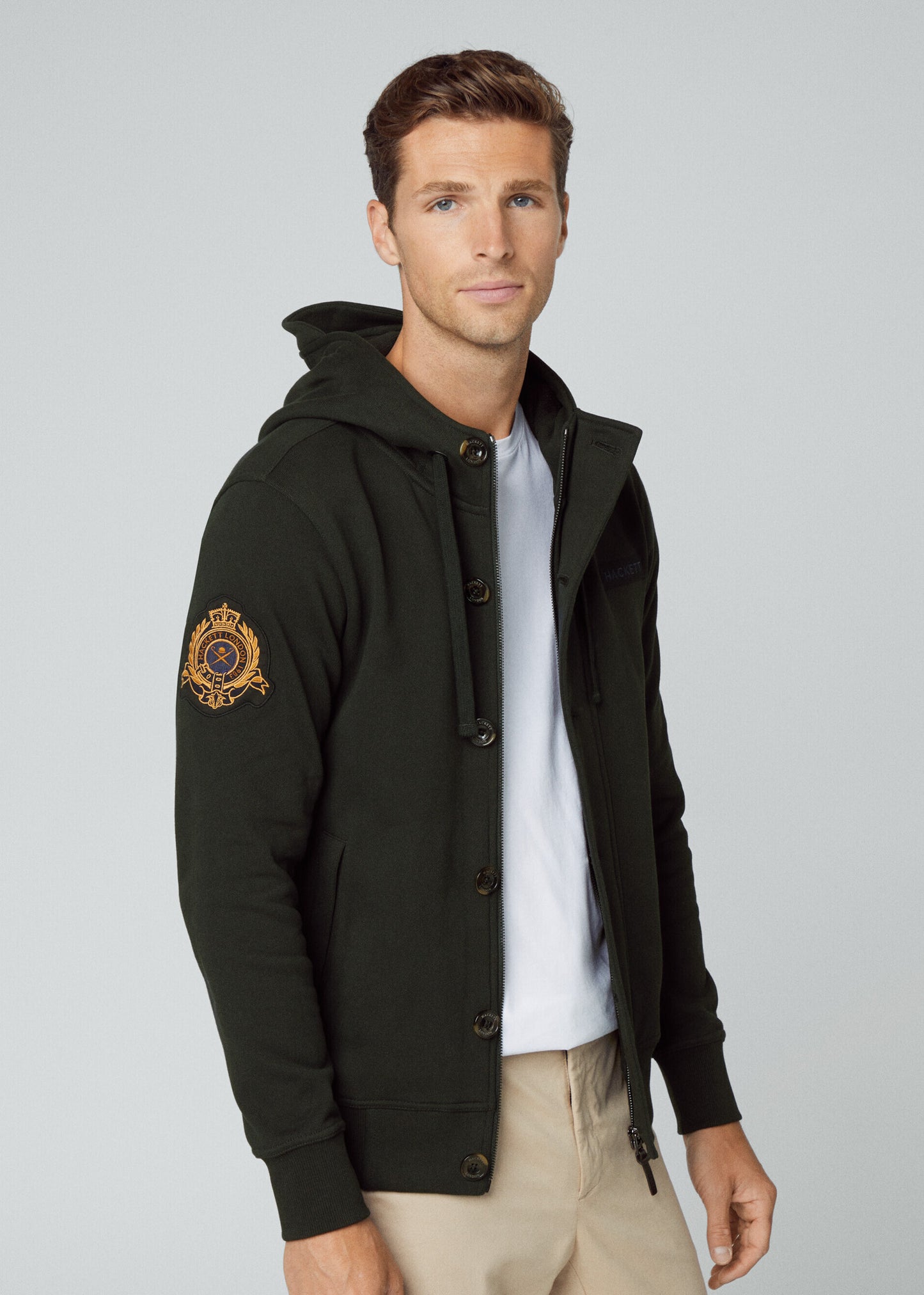 Hackett London Vesten Heritage hoody full zip - forest night