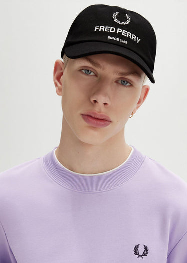 Fred Perry Petten Cotton canvas branded cap - black