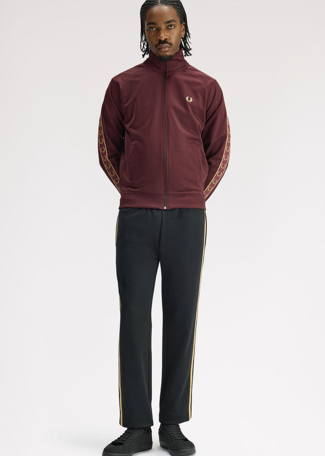 Fred Perry Vesten Contrast tape track jacket - oxblood champagne