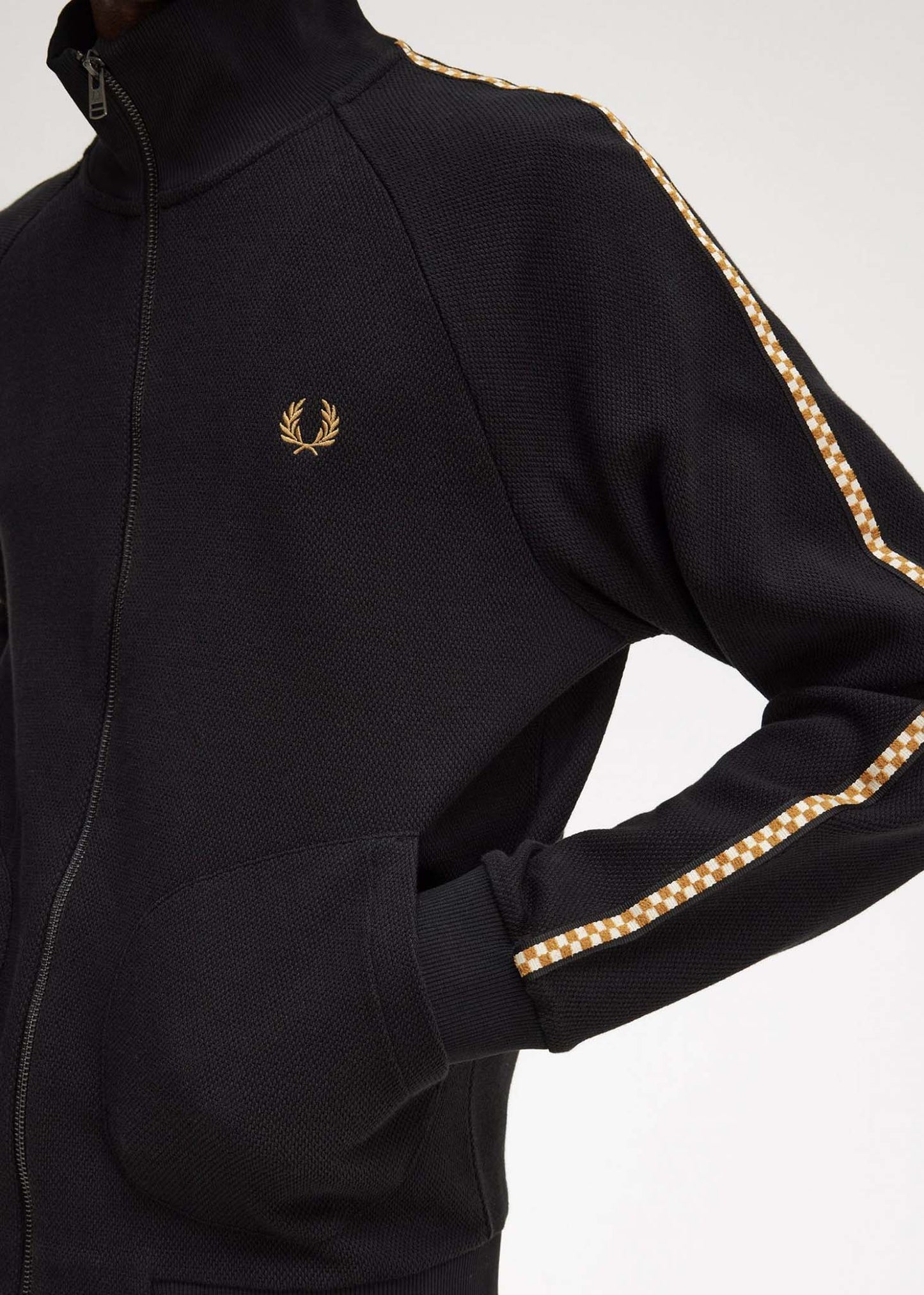 Fred Perry Vesten Chequerboard tape jacket - black