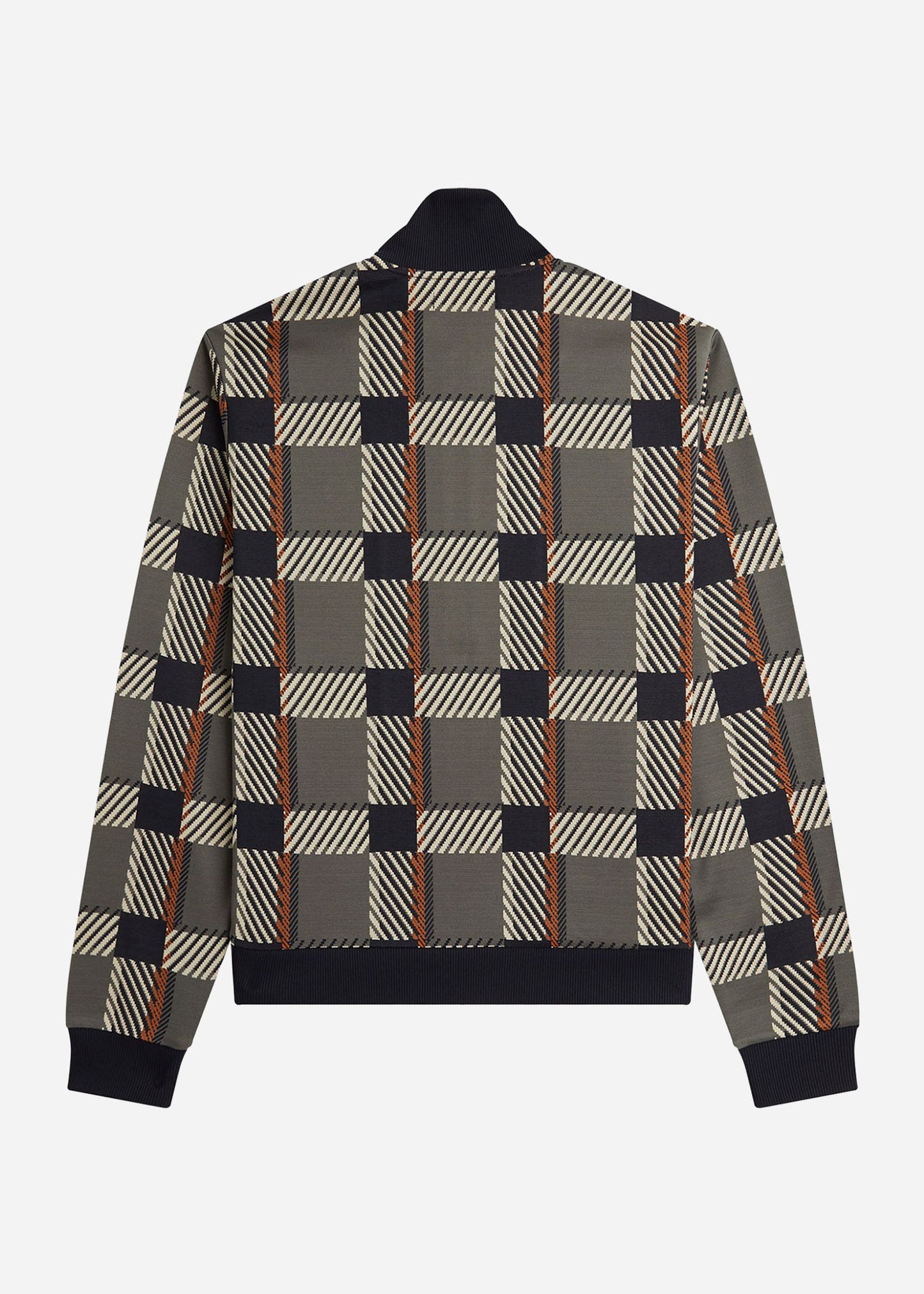 Fred Perry Vesten Glitch tartan track jacket - field green