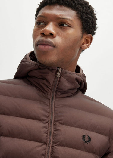 Fred Perry Jassen Hooded insulated jacket - carrington-road-brick