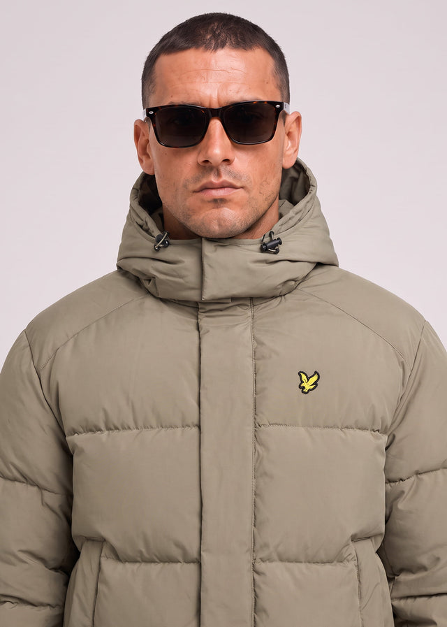 Lyle & Scott Jassen Hooded puffer jacket - khaki ash