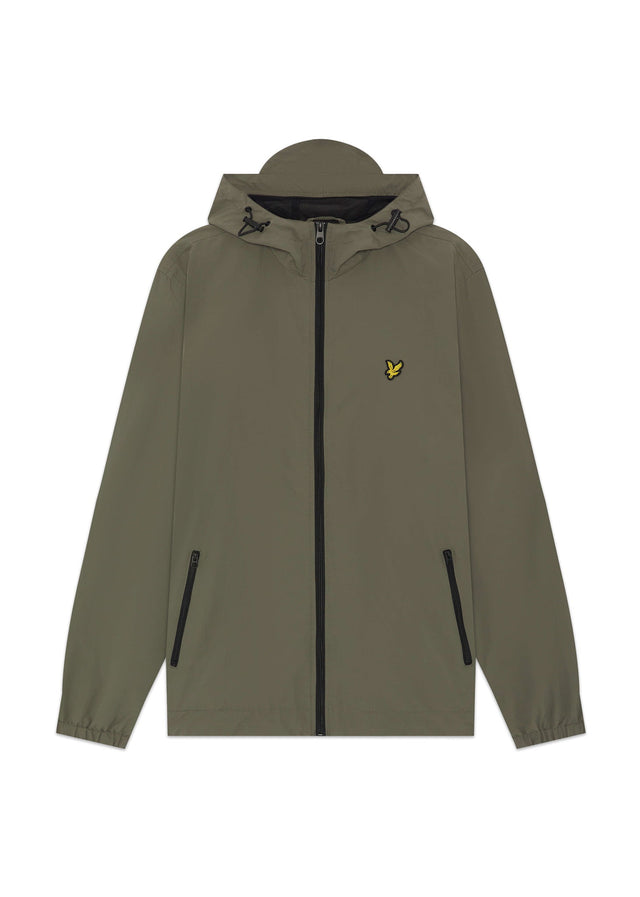 Lyle & Scott Jassen Contrast zip through hooded jacket - khaki ash jet black