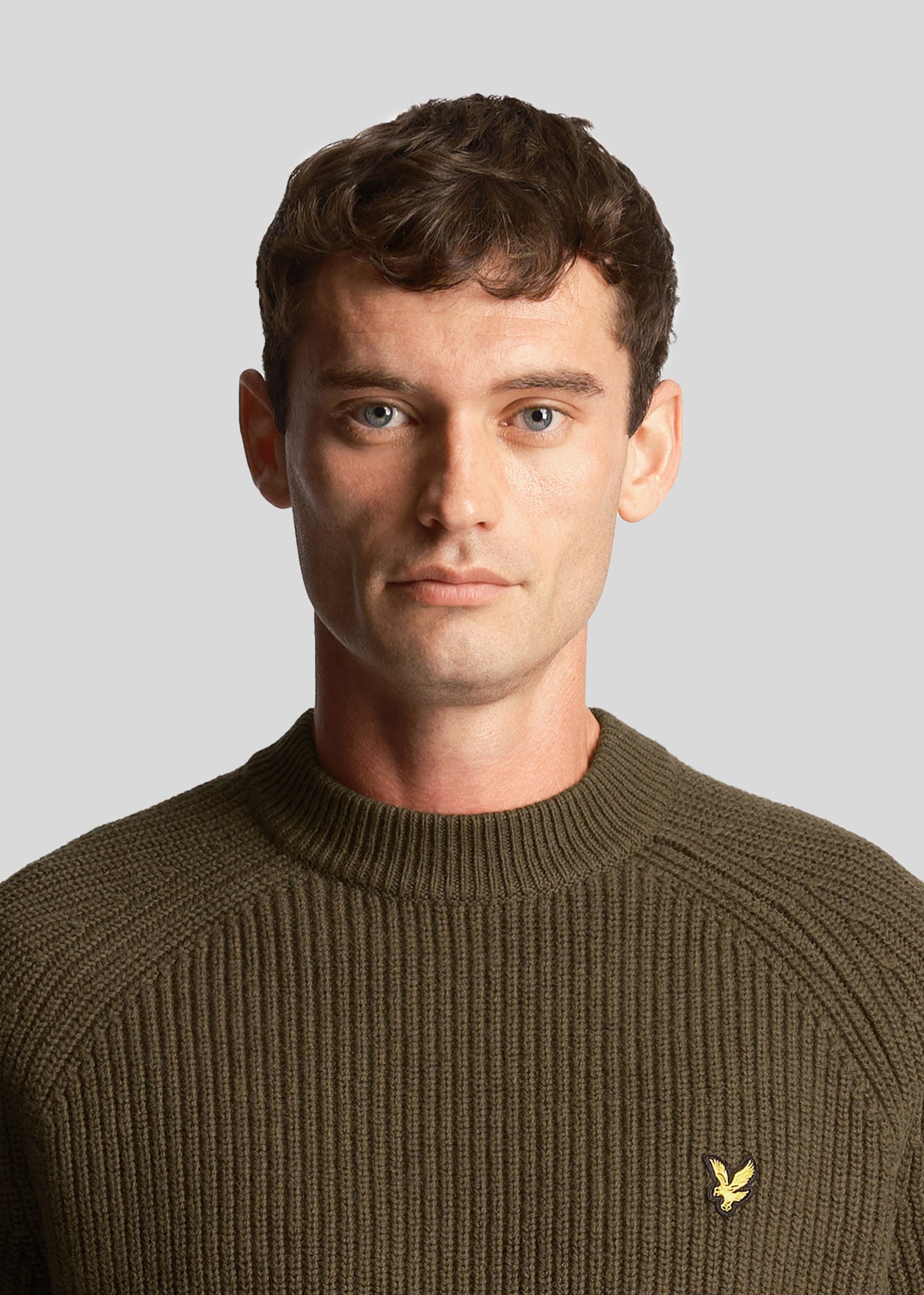 Lyle & Scott Truien Shaker stitch mock neck - olive