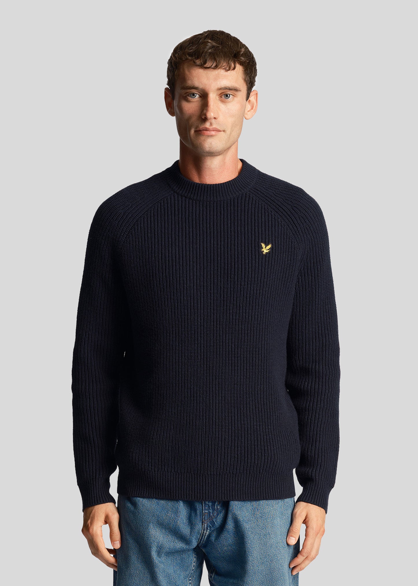 Lyle & Scott Truien Shaker stitch mock neck - dark navy