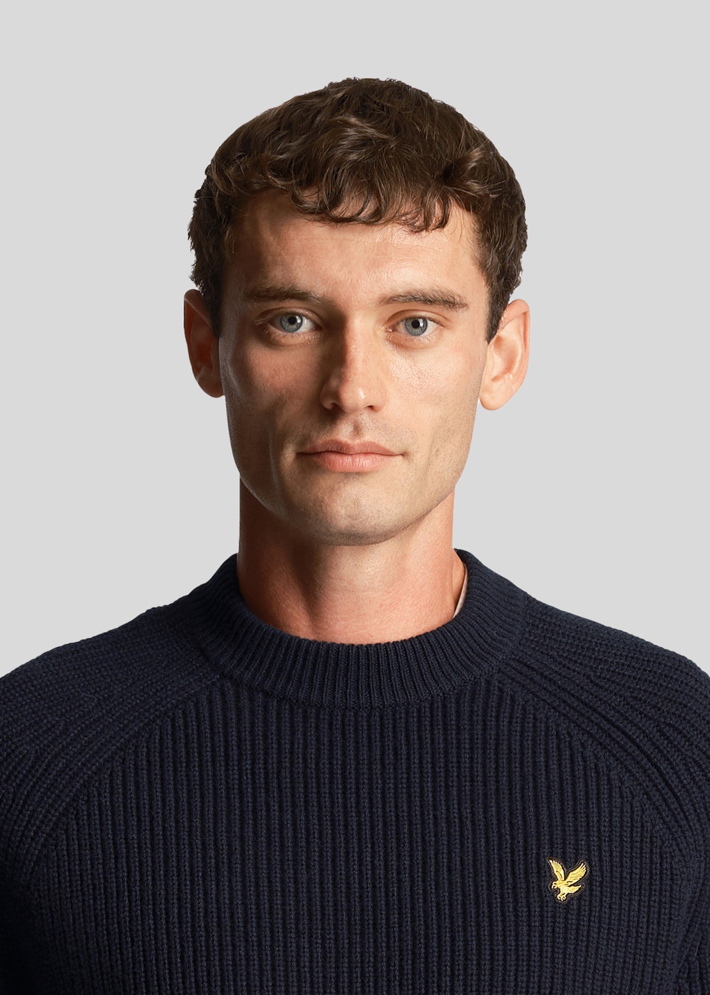 Lyle & Scott Truien Shaker stitch mock neck - dark navy