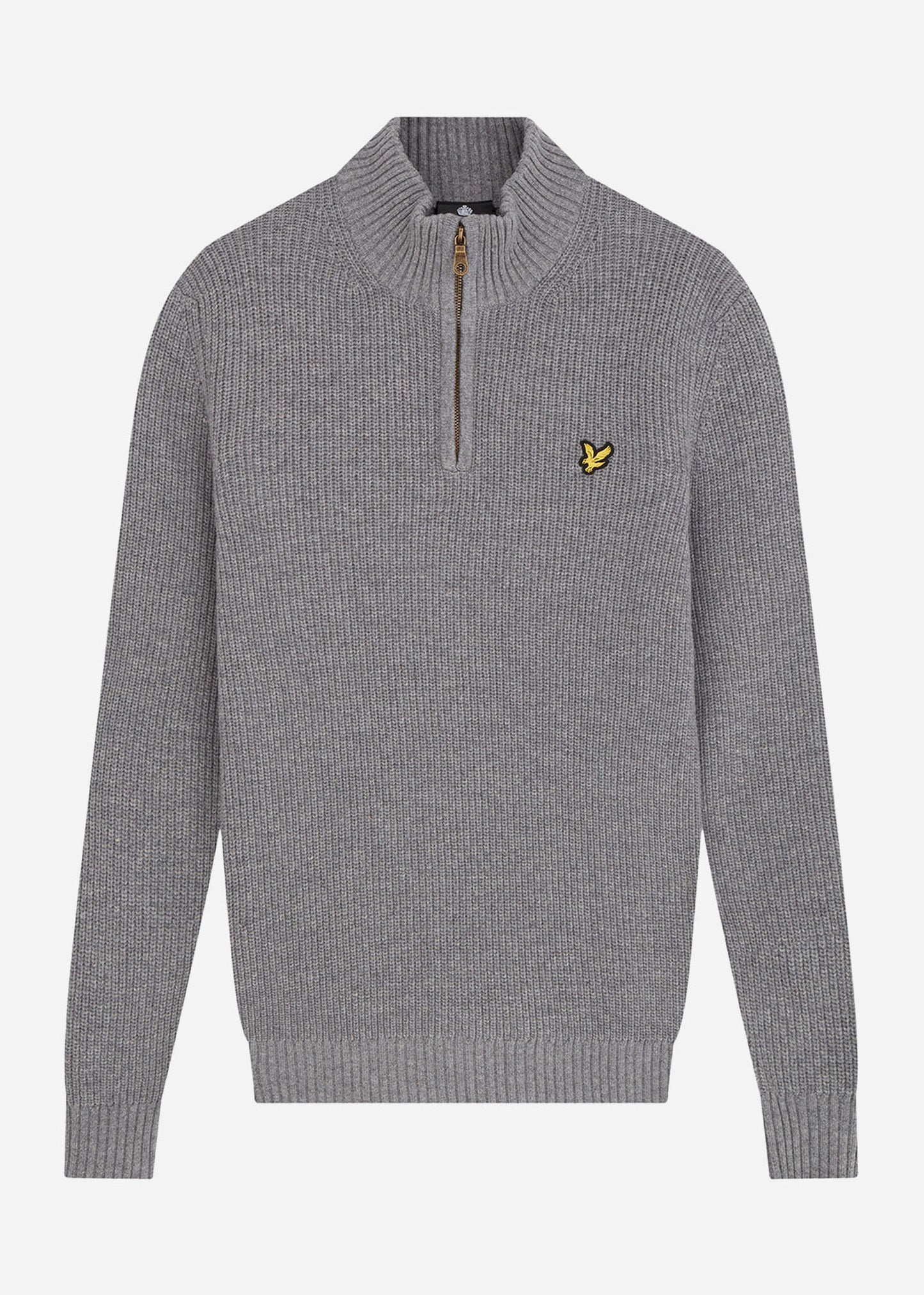 Lyle & Scott Truien Ribbed quarter zip jumper - mid grey marl