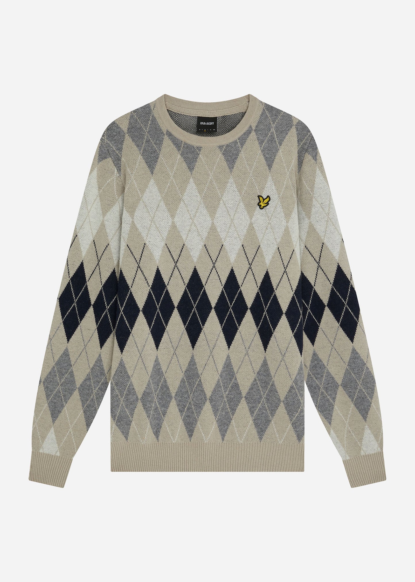 Lyle & Scott Truien British argyle crew neck - cove