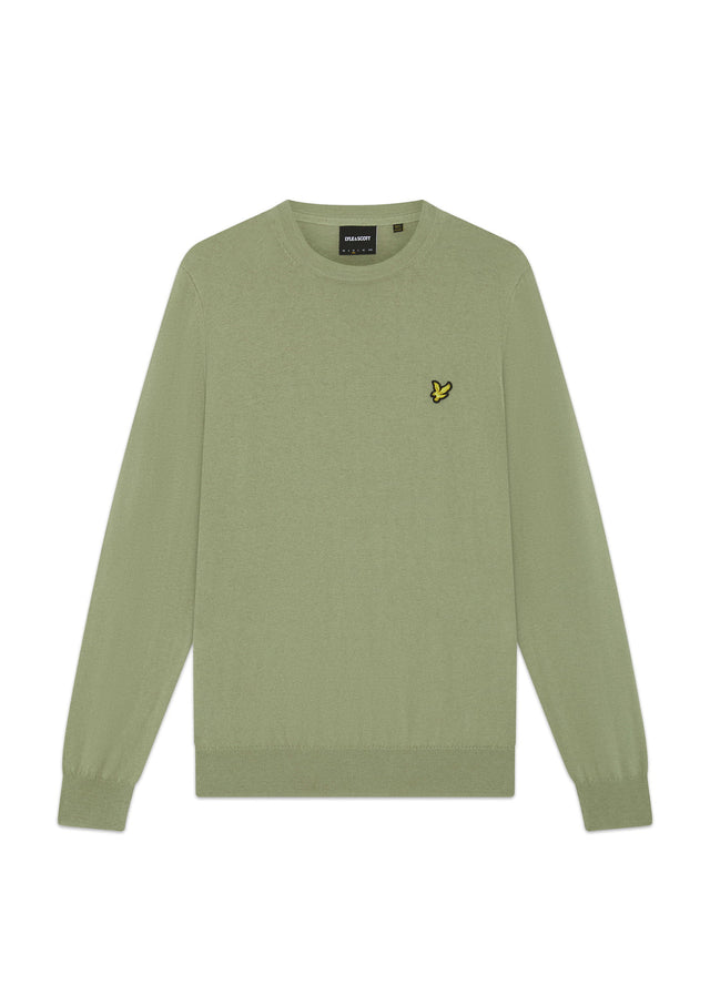 Lyle & Scott Truien Cotton merino crew neck jumper - smoke olive