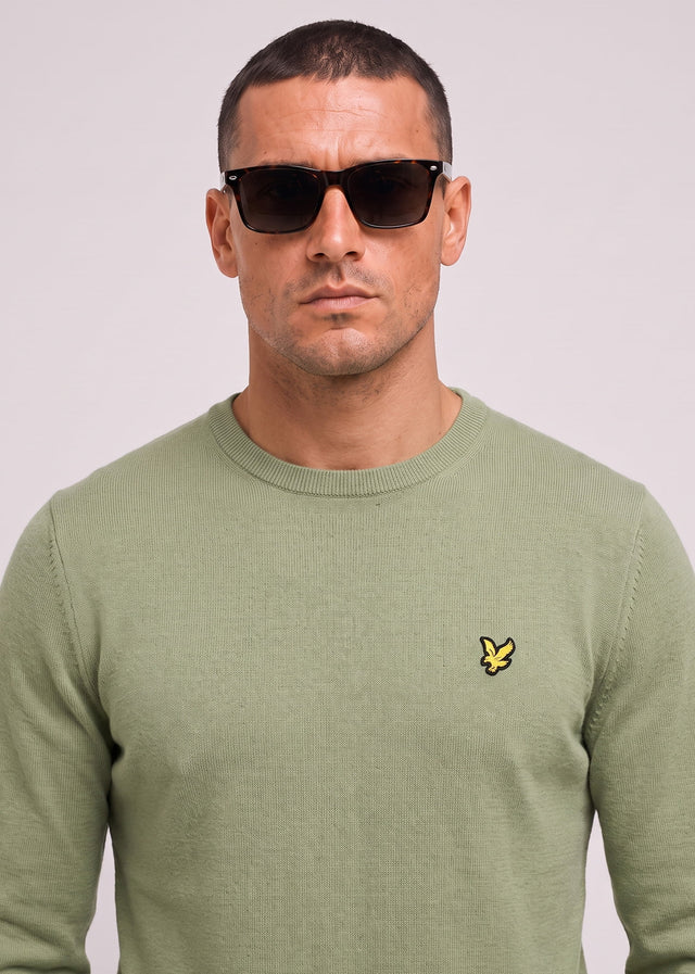 Lyle & Scott Truien Cotton merino crew neck jumper - smoke olive