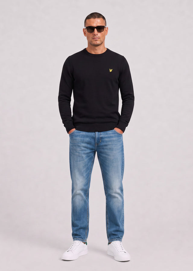 Lyle & Scott Truien Cotton merino crew neck jumper - jet black