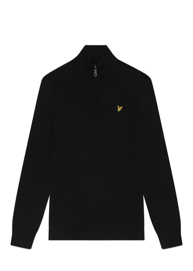 Lyle & Scott Truien Cotton merino quarter zip jumper - jet black