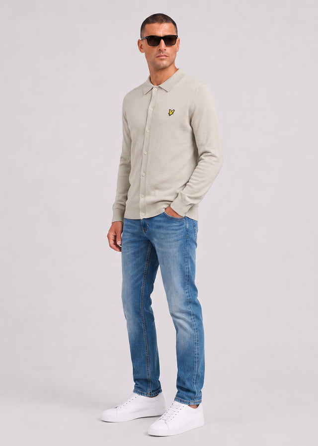 Lyle & Scott Truien Cotton merino knitted shirt - cove