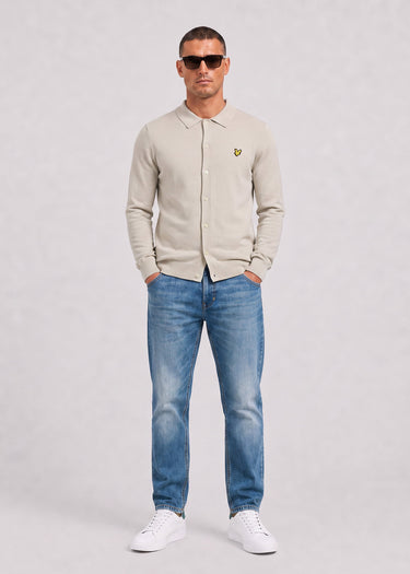 Lyle & Scott Overhemden Cotton merino knitted shirt - cove