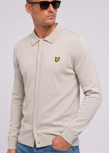 Lyle & Scott Overhemden Cotton merino knitted shirt - cove