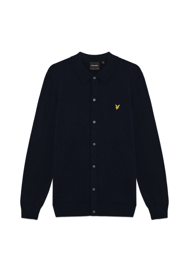 Lyle & Scott Truien Cotton merino knitted shirt - dark navy