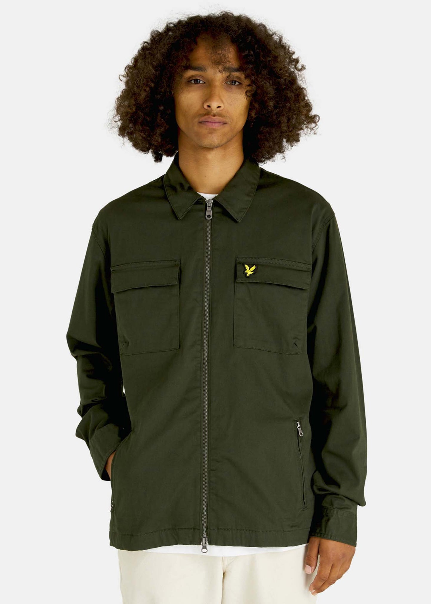 Lyle & Scott Overshirts Cotton twill overshirt - mountain moss