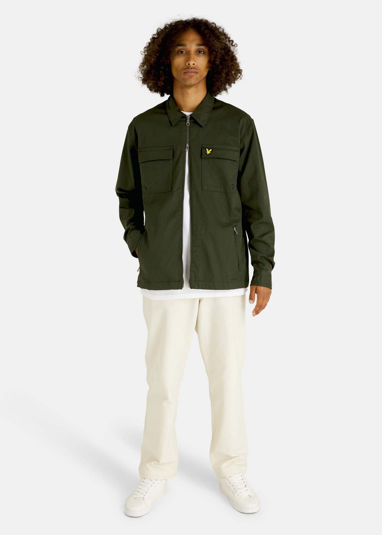 Lyle & Scott Overshirts Cotton twill overshirt - mountain moss